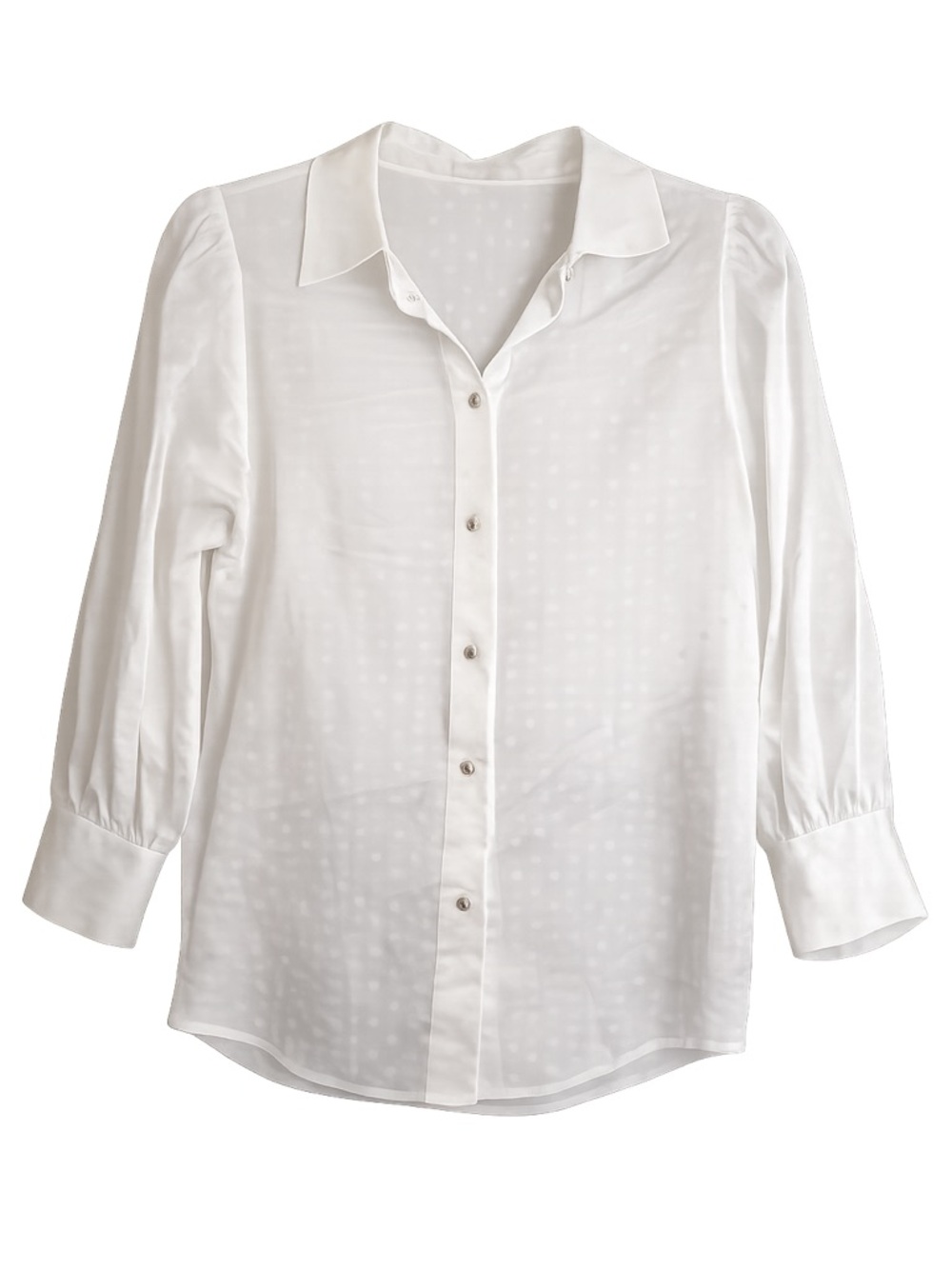 NWT The Kooples Silk Blend White Button-Down Spotted Blouse